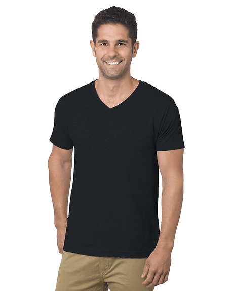 Bayside Unisex USA - Made V - Neck T-Shirt - Bayside 5025 Heather Charcoal S Short Sleeve T-Shirts