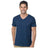 Bayside Unisex USA - Made V - Neck T-Shirt - Bayside 5025 Heather Navy S Short Sleeve T-Shirts