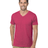 Bayside Unisex USA - Made V - Neck T-Shirt - Bayside 5025 Heather Red S Short Sleeve T-Shirts