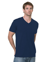 Bayside Unisex USA - Made V - Neck T-Shirt - Bayside 5025 Navy S Short Sleeve T-Shirts