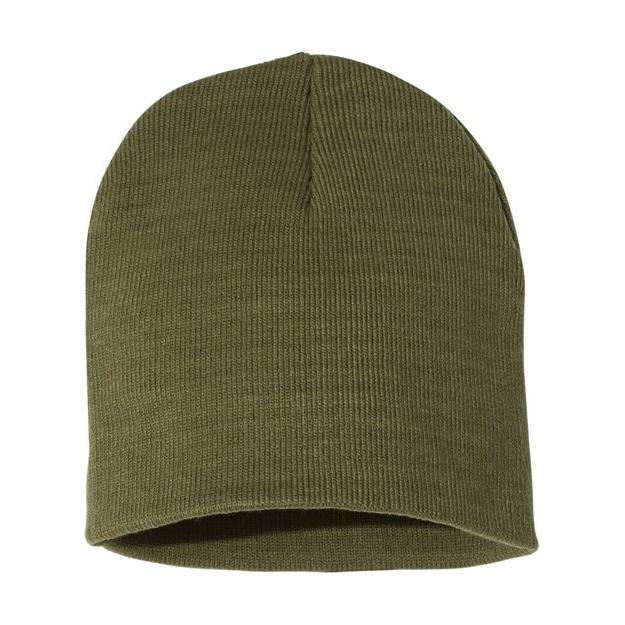 Bayside USA - Made 8½" Inch Knit Beanie - Bayside 3810 Black One Size Beanies