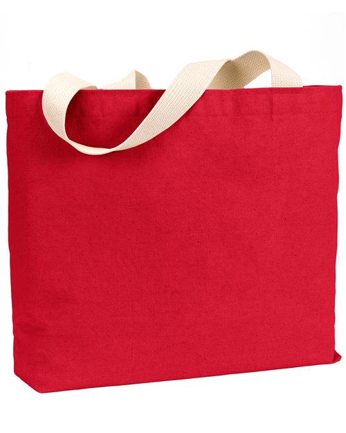 Bayside USA Made Cotton Canvas Jumbo Tote Bag - Bayside BS600 Bright Pink One Size Tote Bags