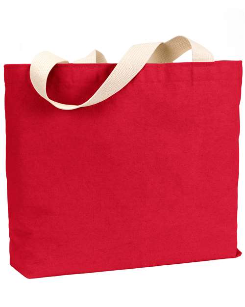 Bayside USA Made Cotton Canvas Jumbo Tote Bag - Bayside BS600 Red One Size Tote Bags