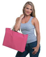 Bayside USA Made Cotton Canvas Medium Gusset Tote Bag - Bayside BA750 Bright Pink One Size Tote Bags