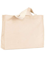 Bayside USA Made Cotton Canvas Medium Gusset Tote Bag - Bayside BA750 Natural One Size Tote Bags