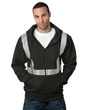 Bayside USA - Made Hi - Visibility Full - Zip Hooded Sweatshirt - Segmented Tape - Bayside 3737 Black S Zip Hoodies