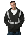 Bayside USA - Made Hi - Visibility Full - Zip Hooded Sweatshirt - Segmented Tape - Bayside 3737 Black S Zip Hoodies
