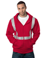 Bayside USA - Made Hi - Visibility Full - Zip Hooded Sweatshirt - Segmented Tape - Bayside 3737 Cardinal S Zip Hoodies