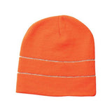 Bayside USA - Made Safety Knit Beanie with 3M Reflective Thread - Bayside 3715 Safety Orange/ Reflective One Size Beanies