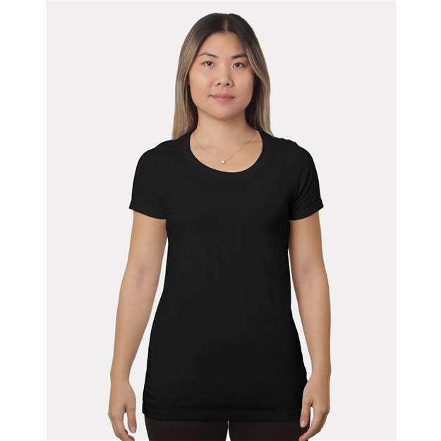 Bayside Women's Fine Jersey T-Shirt - Bayside 9625 Black XS Short Sleeve T-Shirts