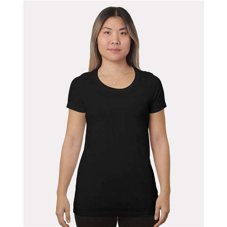 Bayside Women's Fine Jersey T-Shirt - Bayside 9625 Black XS Short Sleeve T-Shirts