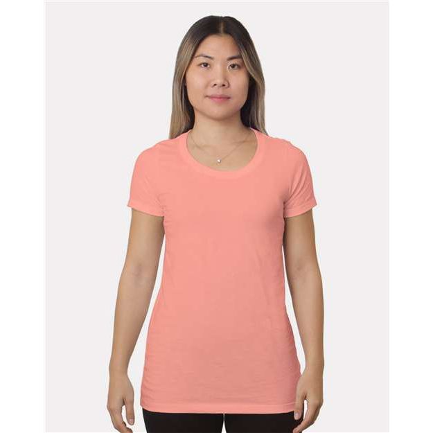 Bayside Women's Fine Jersey T-Shirt - Bayside 9625 Coral XS Short Sleeve T-Shirts