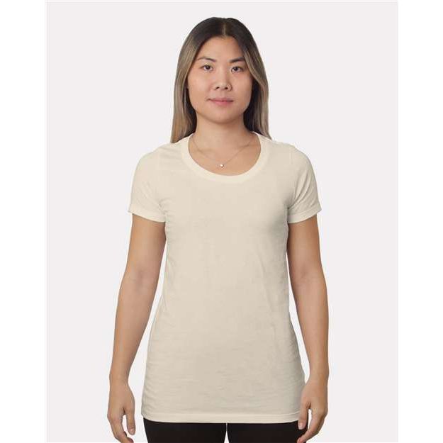 Bayside Women's Fine Jersey T-Shirt - Bayside 9625 Cream XS Short Sleeve T-Shirts