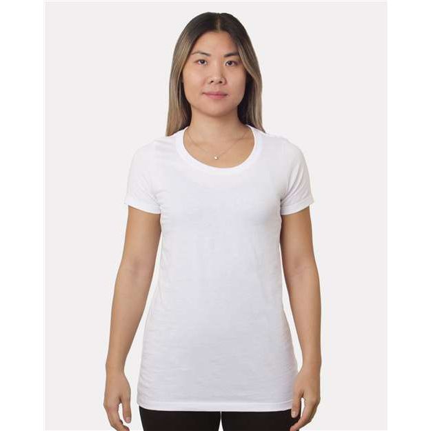 Bayside Women's Fine Jersey T-Shirt - Bayside 9625 White XS Short Sleeve T-Shirts