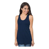 Bayside Women's Triblend Racerback Tank Top - Bayside 9600 Tri Navy Solid XS Tank Top