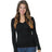 Bayside Women's USA - Made Deep V - Neck Long Sleeve T-Shirt - Bayside 3415 Black XS Long Sleeve T-Shirts