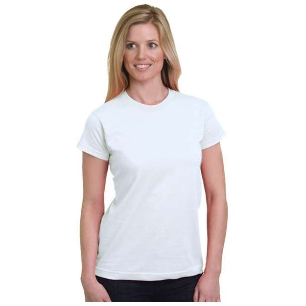 Bayside Women's USA - Made Fine Jersey T-Shirt - Bayside 5850 White S Short Sleeve T-Shirts