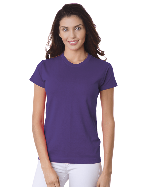 Bayside Women's USA - Made T-Shirt - Bayside 3325 Purple XS Short Sleeve T-Shirts
