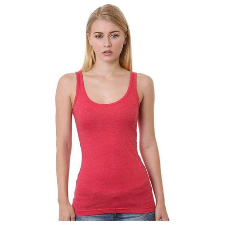 Bayside Women's USA - Made Tank Top - Bayside 3410 Heather Red XS Tank Top