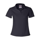 Bayside Women's USA - Made V - Neck Polo - Bayside 1050 Black XS