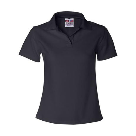 Bayside Women's USA - Made V - Neck Polo - Bayside 1050 Black XS