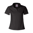 Bayside Women's USA - Made V - Neck Polo - Bayside 1050 Black XS