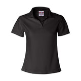 Bayside Women's USA - Made V - Neck Polo - Bayside 1050 Black XS