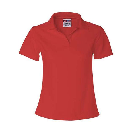 Bayside Women's USA - Made V - Neck Polo - Bayside 1050 Red XS