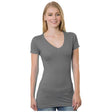 Bayside Women's USA - Made V - Neck T-Shirt - Bayside 3407 Black XS Short Sleeve T-Shirts
