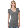 Bayside Women's USA - Made V - Neck T-Shirt - Bayside 3407 Black XS Short Sleeve T-Shirts