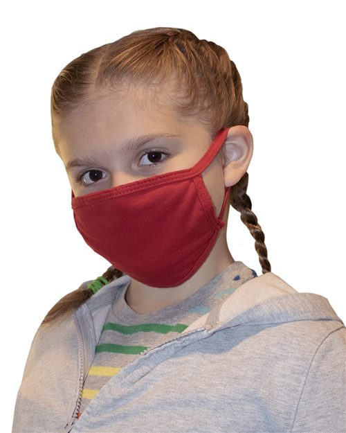 Bayside Youth USA - Made 100% Cotton Face Mask - Bayside 1941 Solid Charcoal OS PK 25