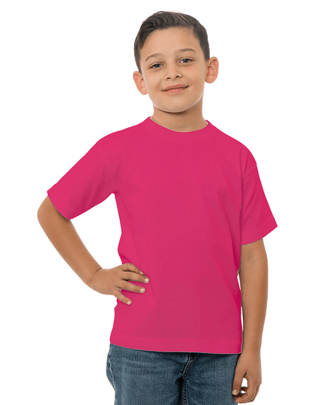 Bayside Youth USA - Made T-Shirt - Bayside 4100 Bright Pink XS Short Sleeve T-Shirts