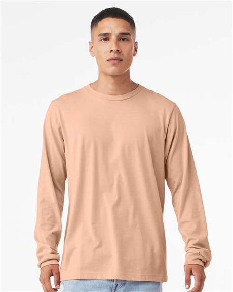 BELLA + CANVAS Heather CVC Long Sleeve Tee - BELLA + CANVAS 3501CVC Heather Peach XS Long Sleeve T-Shirts