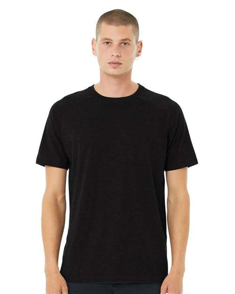 BELLA + CANVAS Men's Heather CVC Raglan Tee - BELLA + CANVAS 3201 Black Heather S Short Sleeve T-Shirts
