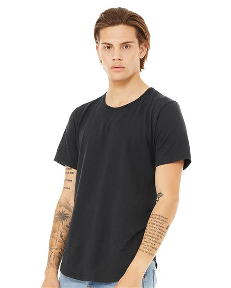 BELLA + CANVAS Men's Jersey Curved Hem Tee - BELLA + CANVAS 3003 Black S Short Sleeve T-Shirts