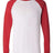 BELLA + CANVAS Men's Long Sleeve Jersey Baseball Tee - BELLA + CANVAS 3000 White/ Canvas Red S Jerseys