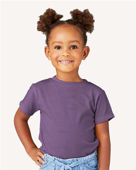 BELLA + CANVAS Toddler Jersey Tee - BELLA + CANVAS 3001T Heather Team Purple 2T Short Sleeve T-Shirts