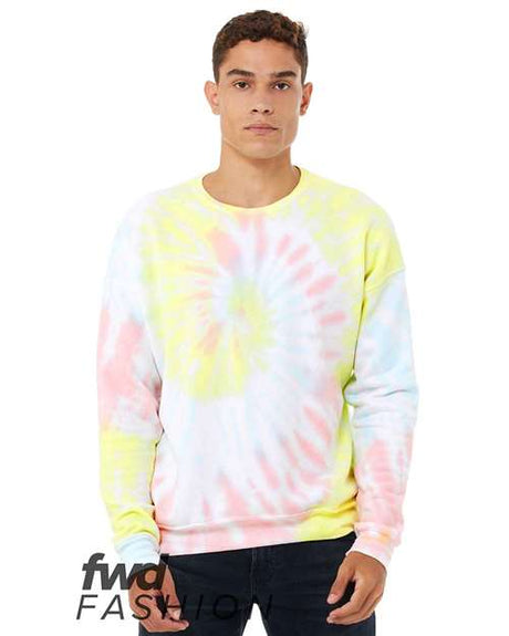 BELLA + CANVAS Unisex FWD Fashion Tie - Dyed Crewneck Sweatshirt - BELLA + CANVAS 3945RD Rainbow Pastel S Crewneck Sweatshirts