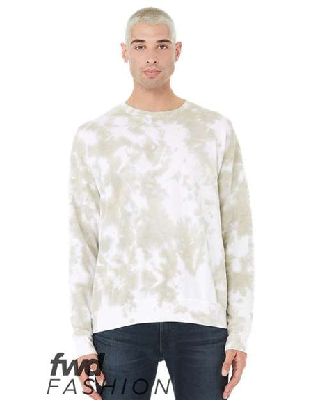 BELLA + CANVAS Unisex FWD Fashion Tie - Dyed Crewneck Sweatshirt - BELLA + CANVAS 3945RD White/ Olive Oil XL Crewneck Sweatshirts