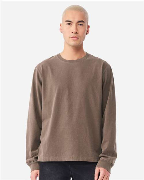BELLA + CANVAS Unisex Heavyweight Garment - Dyed Long Sleeve Tee - BELLA + CANVAS 4851GD Washed Cocoa XS Long Sleeve T-Shirts