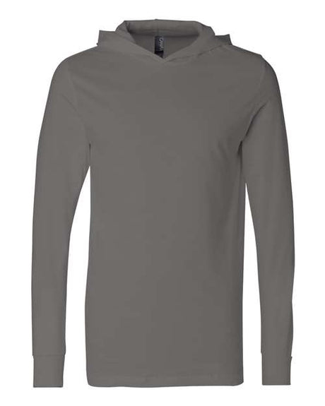 BELLA + CANVAS Unisex Jersey Hooded Long Sleeve Tee - BELLA + CANVAS 3512 Asphalt XS Long Sleeve T-Shirts