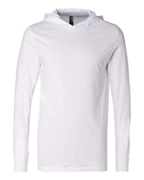 BELLA + CANVAS Unisex Jersey Hooded Long Sleeve Tee - BELLA + CANVAS 3512 White XS Long Sleeve T-Shirts
