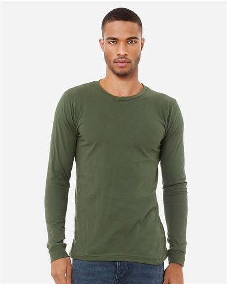 BELLA + CANVAS Unisex Jersey Long Sleeve Tee - BELLA + CANVAS 3501 Military Green XS Long Sleeve T-Shirts
