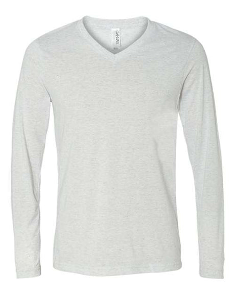 BELLA + CANVAS Unisex Long Sleeve V - Neck Tee - BELLA + CANVAS 3425 White Fleck Triblend XS Short Sleeve T-Shirts