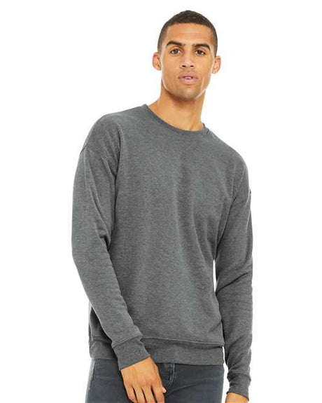 BELLA + CANVAS Unisex Sponge Fleece Drop Shoulder Crewneck Sweatshirt - BELLA + CANVAS 3945 Deep Heather XS Crewneck Sweatshirts