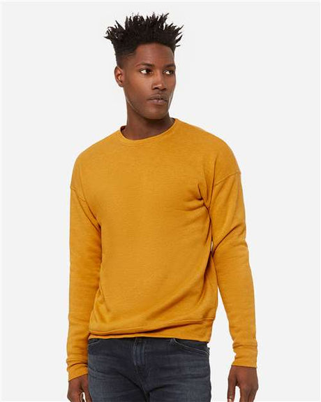 BELLA + CANVAS Unisex Sponge Fleece Drop Shoulder Crewneck Sweatshirt - BELLA + CANVAS 3945 Heather Mustard XS Crewneck Sweatshirts