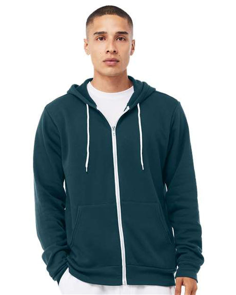 BELLA + CANVAS Unisex Sponge Fleece Full - Zip Hoodie Sweatshirt - BELLA + CANVAS 3739 Atlantic XS Zip Hoodies