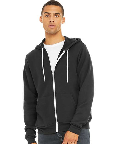 BELLA + CANVAS Unisex Sponge Fleece Full - Zip Hoodie Sweatshirt - BELLA + CANVAS 3739 Dark Grey XS Zip Hoodies