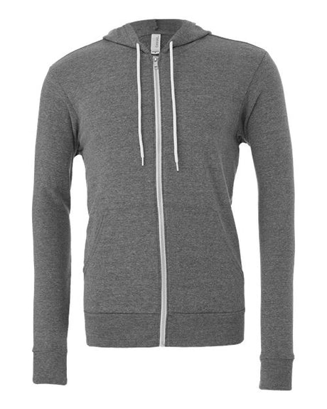 BELLA + CANVAS Unisex Sponge Fleece Full - Zip Hoodie Sweatshirt - BELLA + CANVAS 3739 Deep Heather XS Zip Hoodies