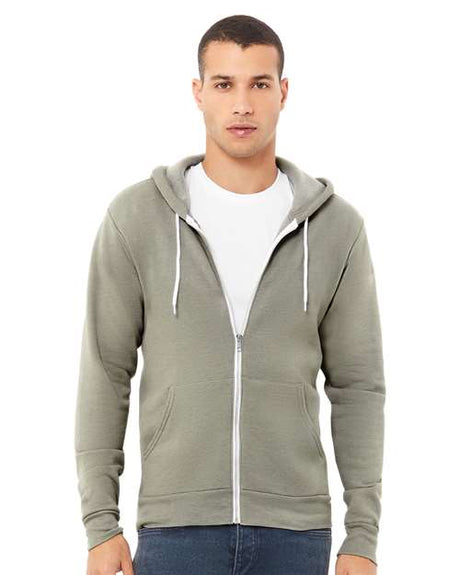 BELLA + CANVAS Unisex Sponge Fleece Full - Zip Hoodie Sweatshirt - BELLA + CANVAS 3739 Heather Stone XS Zip Hoodies